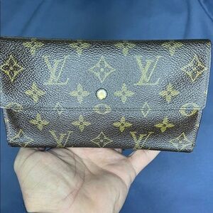 Louis Vuitton Monogram Canvas Trifold Wallet in Brown and Gold